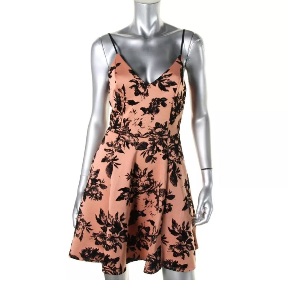 NWT Aqua pink velvet floral spaghetti dress sizeXS